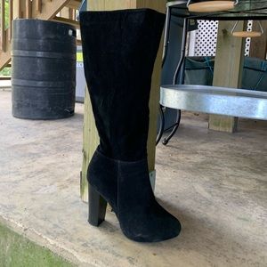 COPY - Go-go styled black suede heeled boots